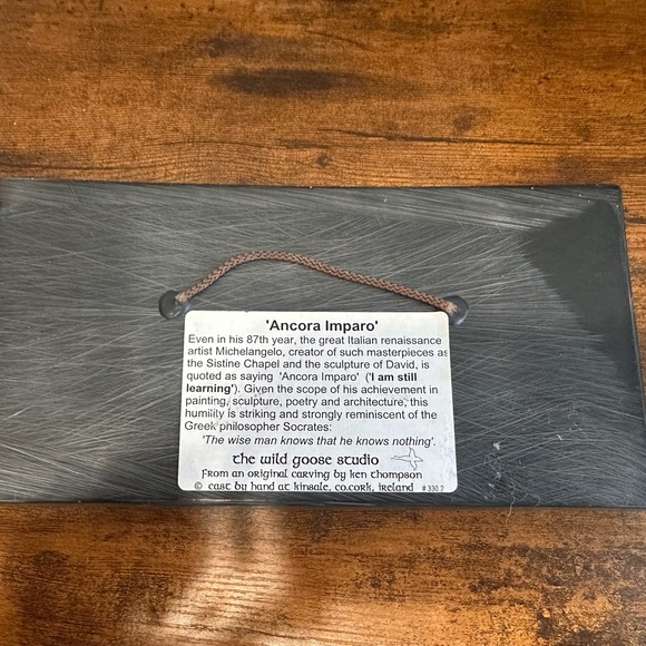 Anchora Imparo -Bronze Decorative Plaque - Picture 2 of 5